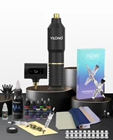 YILONG Kit de pluma de tatuaje rotativa inalámbrica con 10 agujas de cartucho Fuente de alimentación de 1500 mAh - Kit de pistola de tatuaje para principiantes en tatuajes