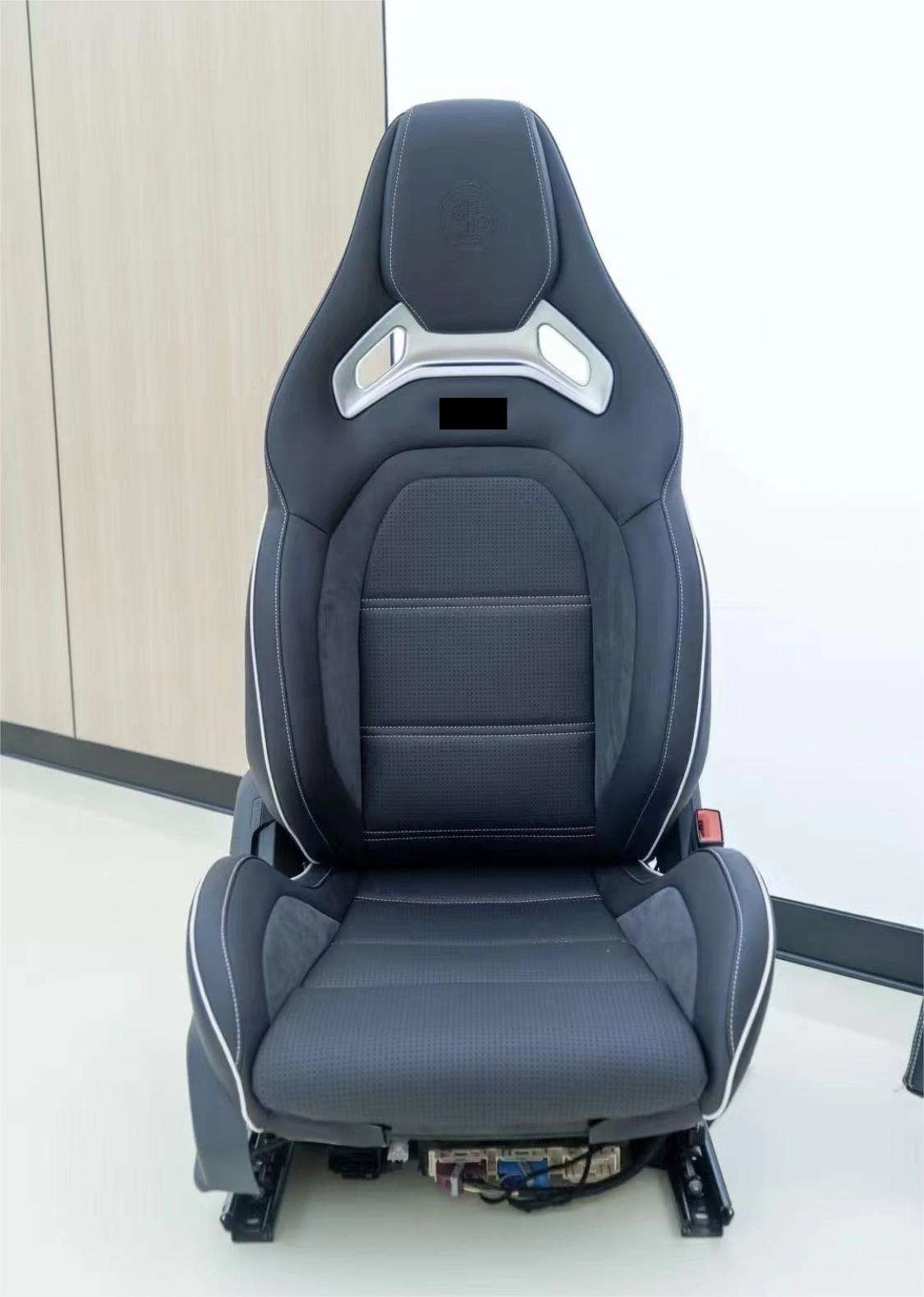 For - A45 CLA45 W176 177  Recaro Black Leather Bucket Seats Front Double-row Seats With Heating Red Stitching