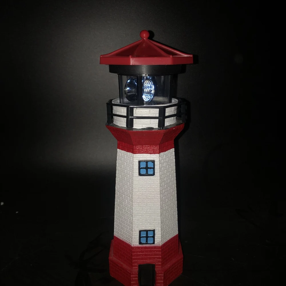 Solar resin rotating lighthouse outdoor garden decoration landscape Villa courtyard lawn warning to Lamp Waterproof Solar Lights