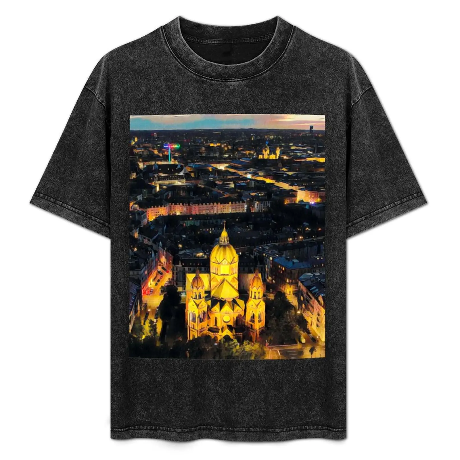 

Munich by Night T-Shirt Casual All Match Short Sleeve T-Shirt