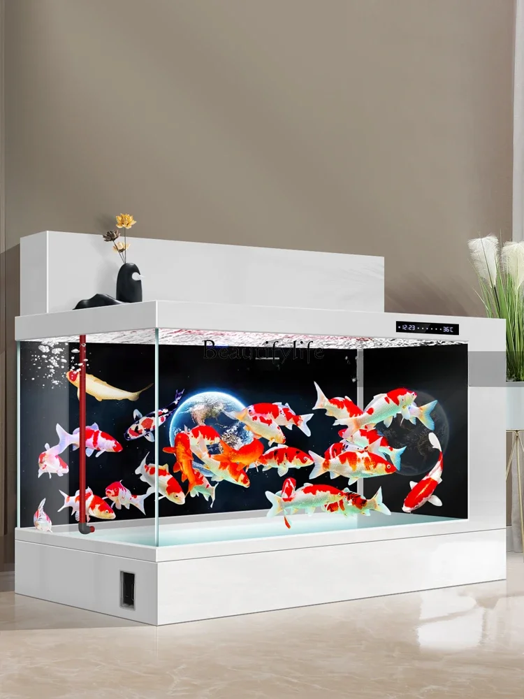 

Aquarium Double Filter Aluminum Alloy Koi Traditional Fermination VAT Super White Glass Change Water Widened Large