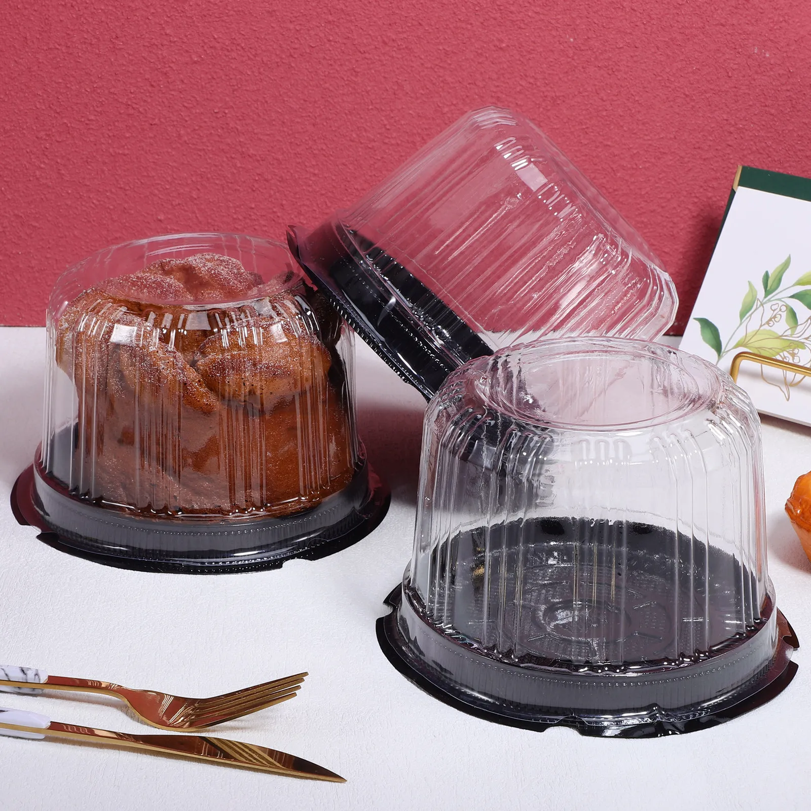 10 Pcs Clear Round Tall Cake Carrier Boxes