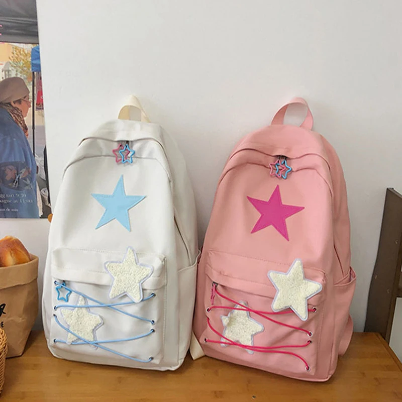 Sweet All Match Star Backpacks Japanese Women Streetwear Y2k Aesthetic Schoolbags High-capacity Kawaii Backpack For Students