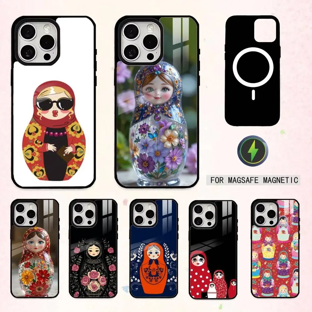 

R-Russian Doll Matryoshka Phone Case For iPhone17,16,15,14,13,12,11 Plus,Pro Max Magnetic For Magsafe Wireless Charging