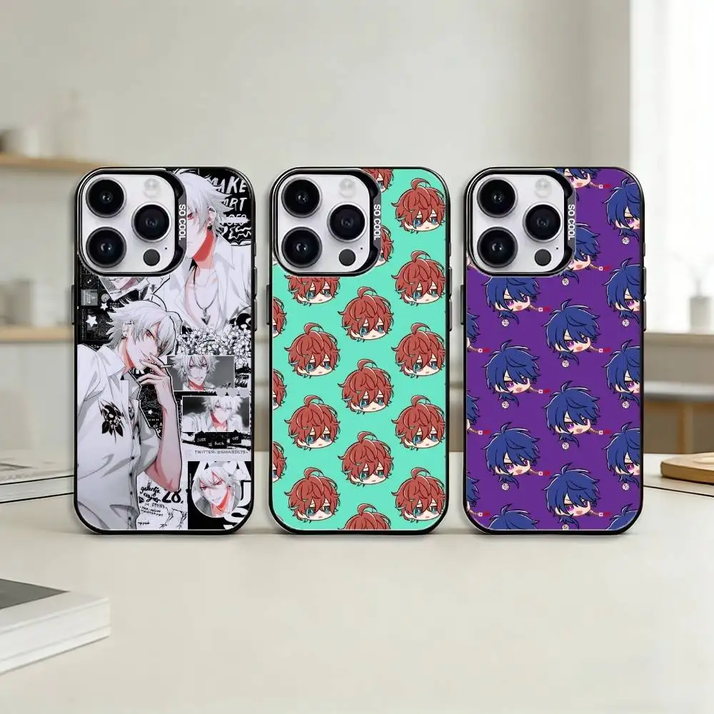Funda para Teléfono H-Hypnosis Mic para iPhone 17, 16, 15, 14, 13, 12, 11, Pro Max, Plus, Color Plateado Caramelo