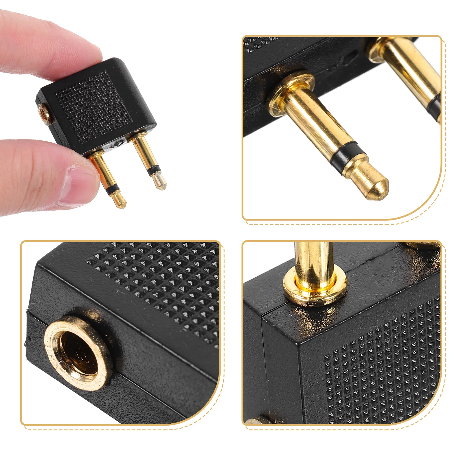 5 buah konektor adaptor Headphone Zinc Alloy Airline Earphone untuk sistem hiburan pesawat Audio