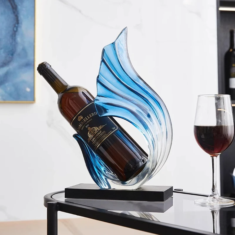 High End Wine Rack Modern Home Decor Creative Living Room Wine Cabinet Red Wine Bottle Holder Abstract Art Decorative Figurines