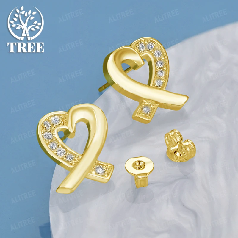 Orecchini a bottone con perline rotonde a forma di cuore in oro 18 carati classici di lusso per le donne, festa di fidanzamento, accessori regalo di gioielli carini e raffinati