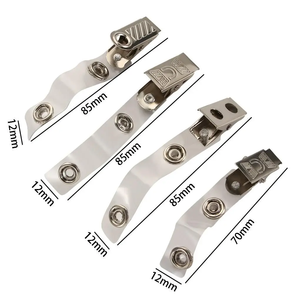10Pcs for ID Badge Card Holder Stainless Steel Key Name Tag Lanyard Clips Lanyard Clips Binder Stationary Reel