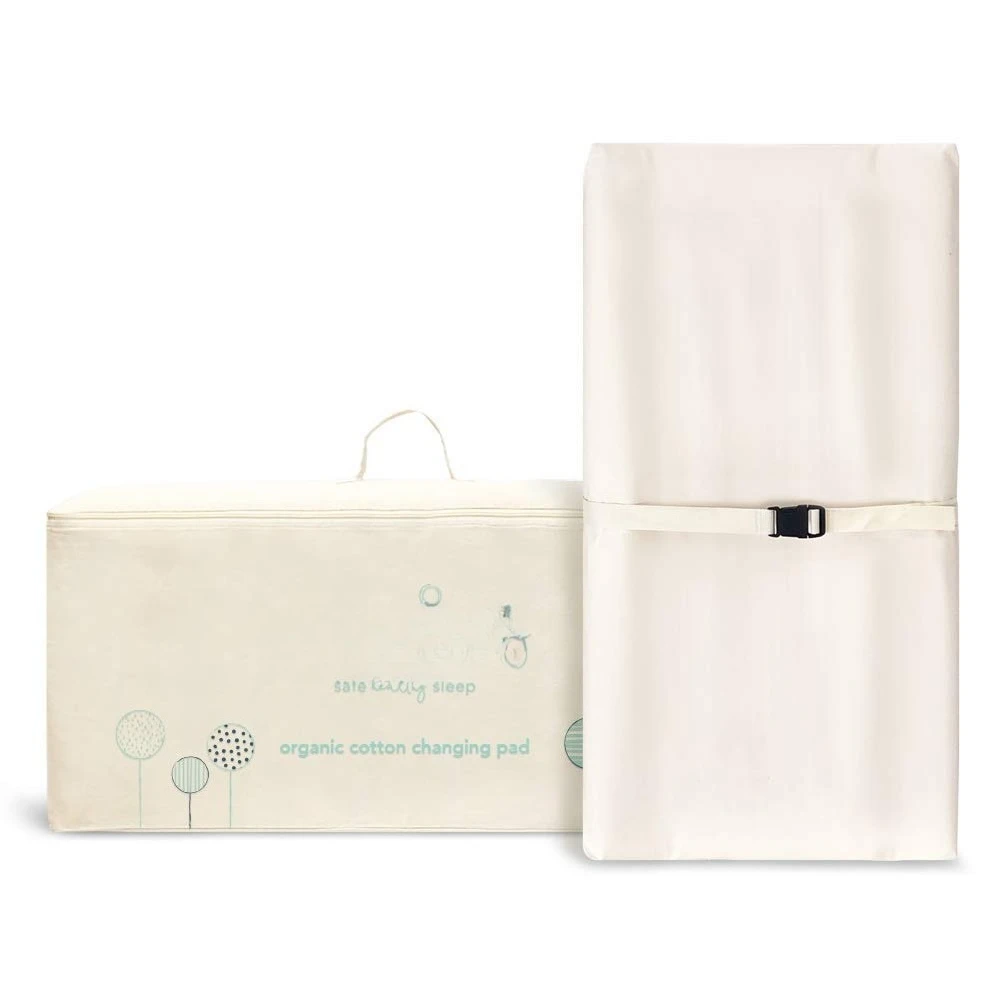 

Organic Contoured Changing Pad - Easy to Clean, Lightweight & Portable - Comfort 2-Sided Waterproof Baby Diaper Changing Pad