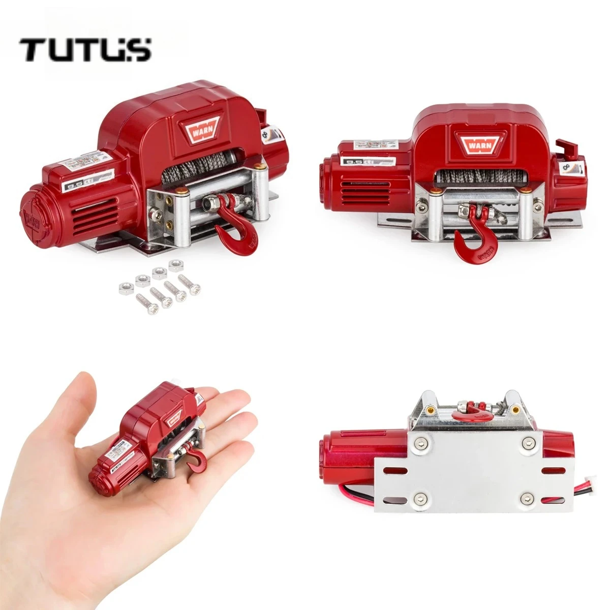 Metall-Simulationswinde für 1/10 RC Crawler Auto Axial SCX10 90046 TRX4 TRX6 Redcat D110 D90 Tamiya Dekoratives Upgrade-Teil