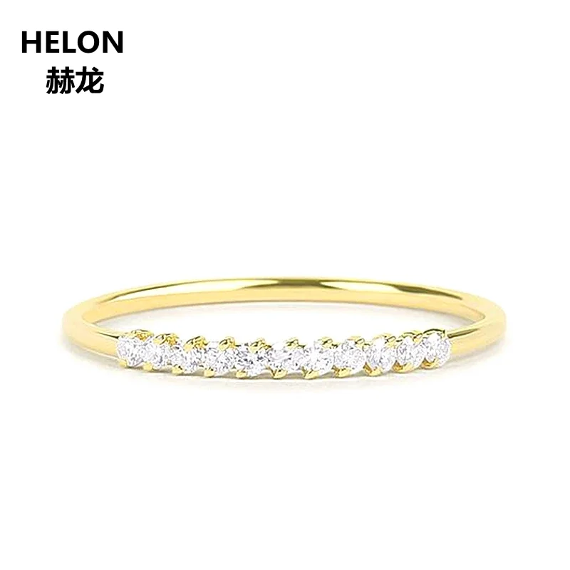 

0.09ct SI/H Full Cut Natural Diamonds Engagement Wedding Ring Solid 14k Yellow Gold Anniversary Band Women