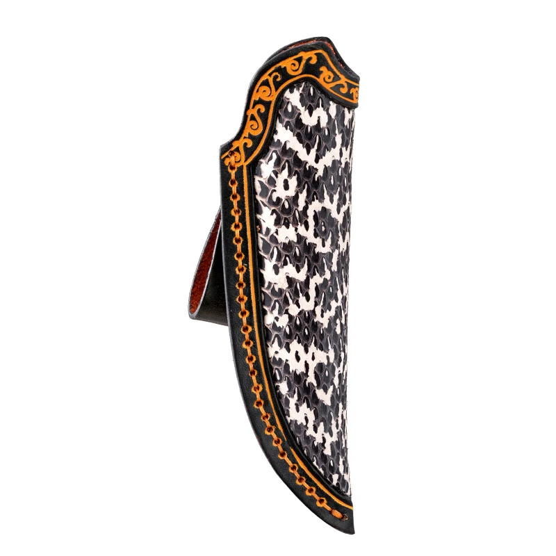 Outdoor straight knife storage bag portable tool knife cover cowhide knife scabbard，1pcs