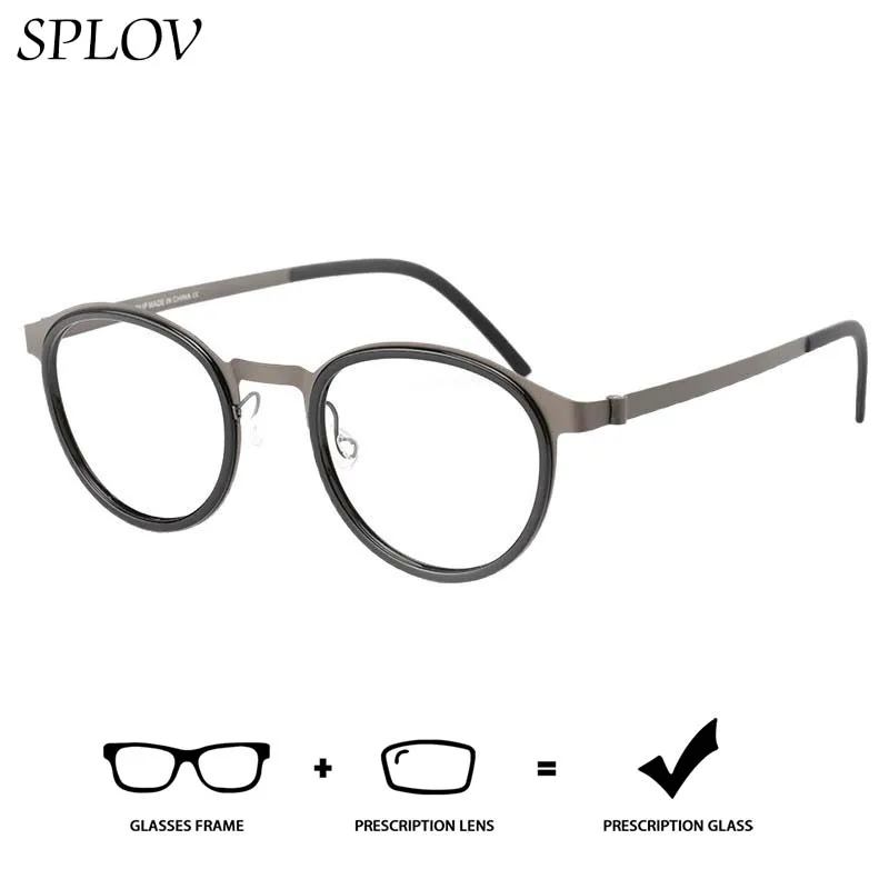 

SPLOV Ultra Light Titanium Frame Prescription Glasses Professional Customized Myopia/Hyperopia Optical Lenses Retro Glasses