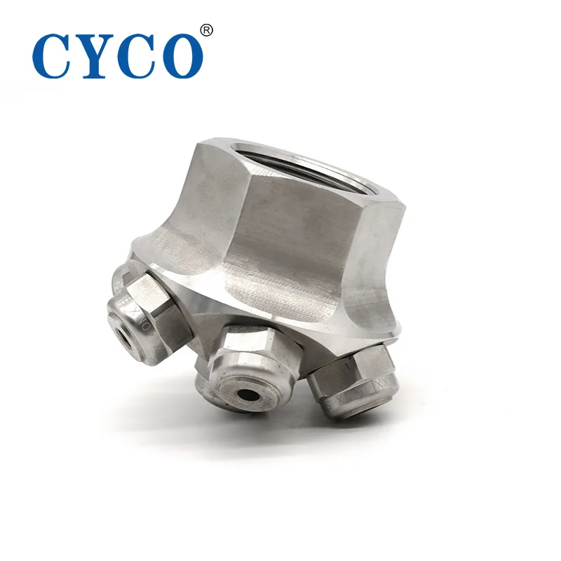 Multi-head solid cone nozzle 7N porous cleaning nozzle Industrial can washing nozzle