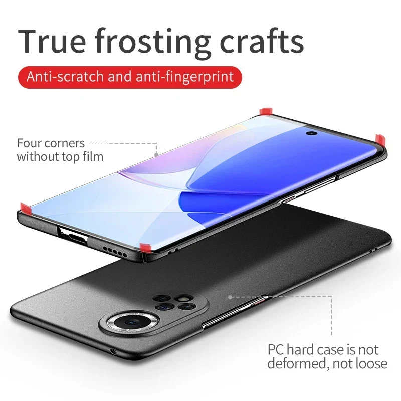 Custodia Huawei Nova 9 Cover antiurto Custodia rigida in plastica ultra sottile opaca per HUAWEI Nova 9 SE 10 11i 11 Pro Y70 Plus Custodie