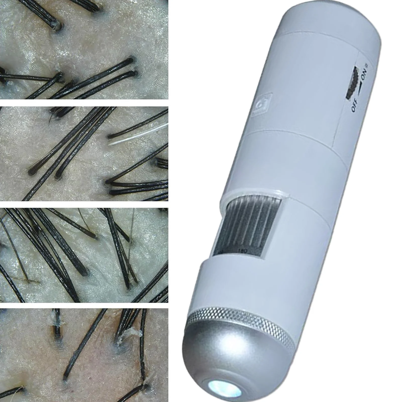 เครื่องตรวจจับหนังศีรษะผมดิจิตอลเครื่องวิเคราะห์ผิวกล้องจุลทรรศน์สําหรับรูขุมขนการทดสอบและการวิเคราะห์ผิวแว่นขยาย 50/200X