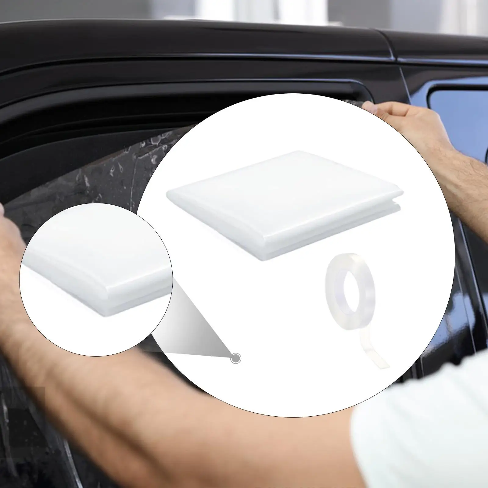 

Car Window Film Clear Self-adhesive PVC Temporary Glass Cover Heat Resistant Emergency Solution for Vehicle Glass