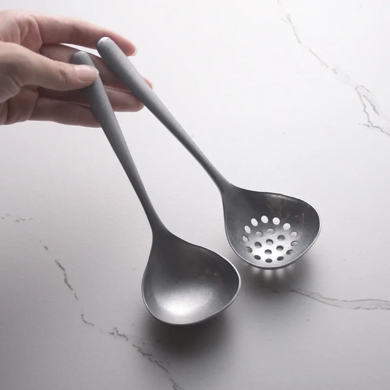 Soup Ladle Enlarge Oil Skimmer Ramen 304 Stainless Steel  Scoop Multifunctional Leaky Hole Pasta Strainer Kitchen Utensils