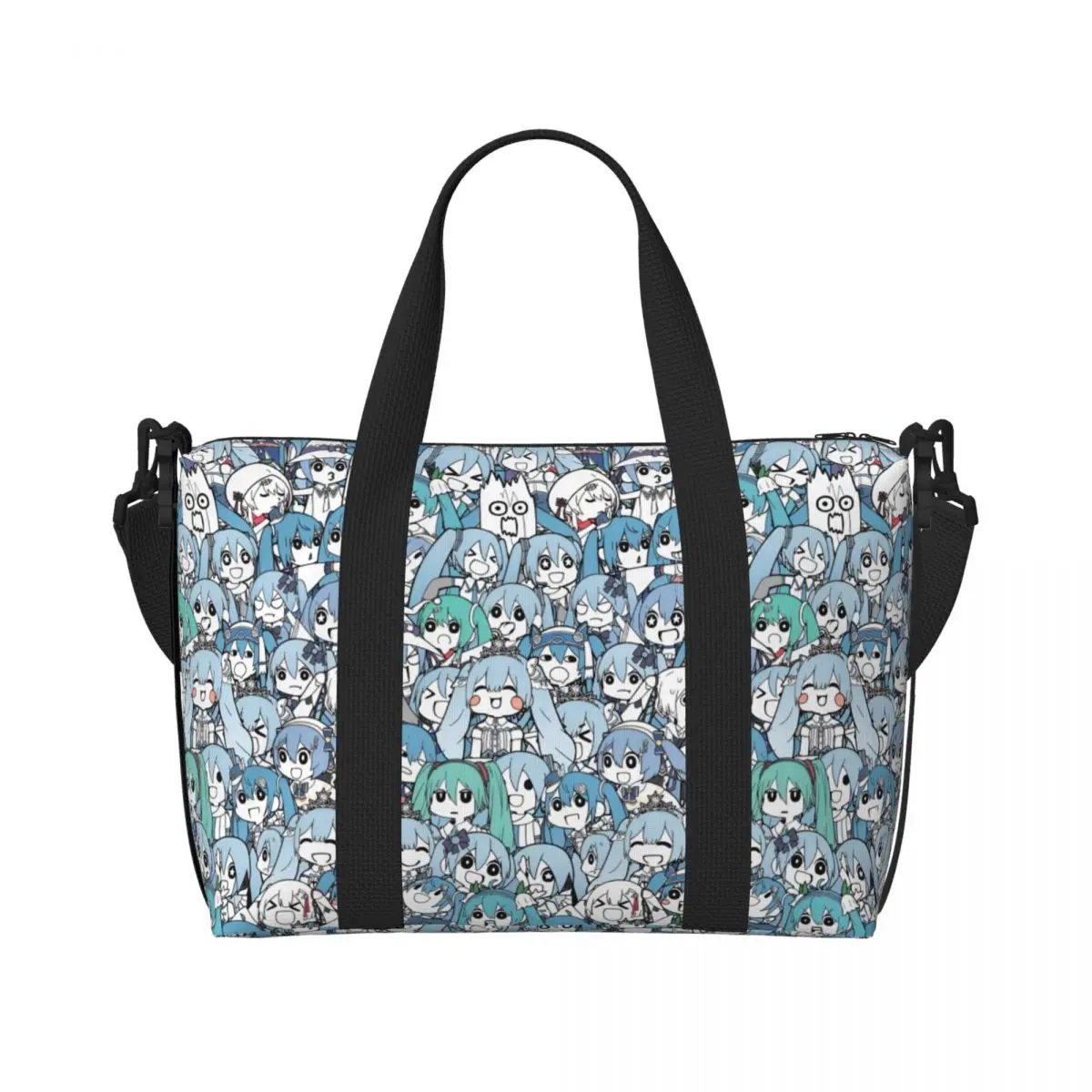カスタム-h-hatsunes-ビーチトートバッグ-女性用-特大-ジム-キャリーオン-ミュージックガール-ボーカロイド-ヴィンテージプリント-トラベルショッピングバッグ