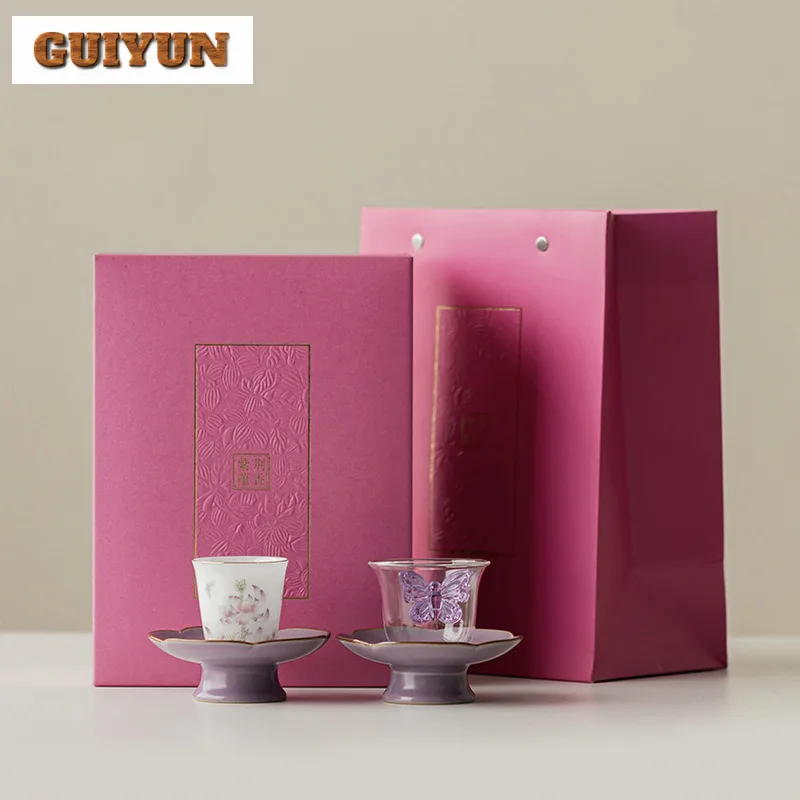 

Bauhinia Blossom Tea Set Complete Set Aesthetic Tea Ceremony Set Household Tea Brewing Teapot And Tea Cup Set Teaware Ornaments