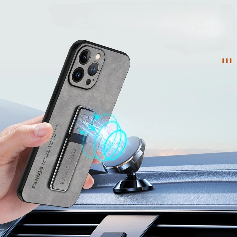 Sheepskin Leather Holder Case for Xiaomi POCO M7 Pro 5G Luxury Matte Silicone Frame Bumper KickStand Back Cover for POCO M7pro