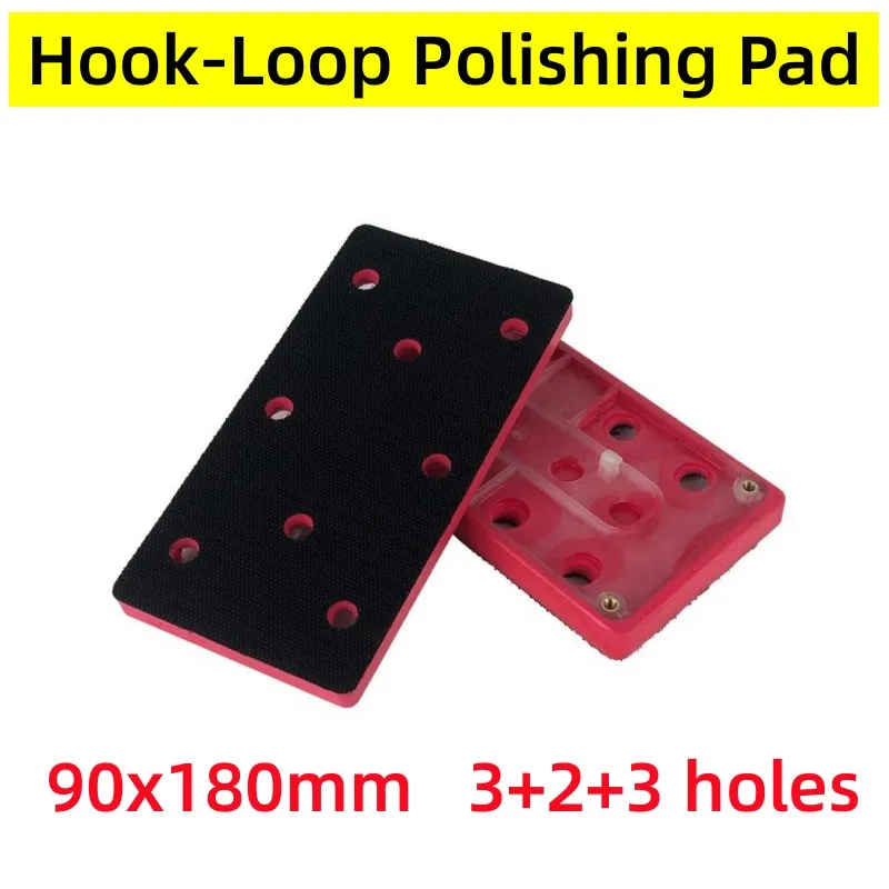 90x180mm Sanding Pad Air Square Sanders 0hole/8 Holes Abrasive Backing Plate Sandpaper Self-adhesive Hook and Loop Polishing Pad