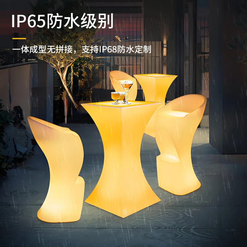 Remote Control  Luminous Outdoor Table Waterproof Illuminated Furniture For Exhibition Booth Event Decoration
