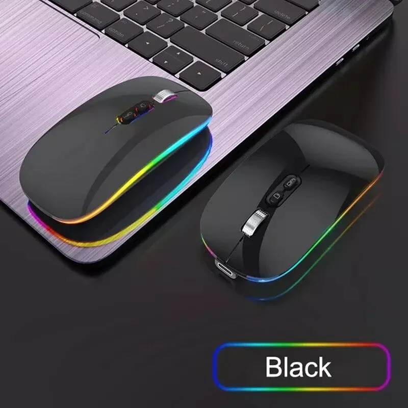 

Dual Mode Bluetooth 2.4G Wireless Mouse One-Click Desktop Function Type-C Rechargeable Silent Backlight Mice for Laptop PC New