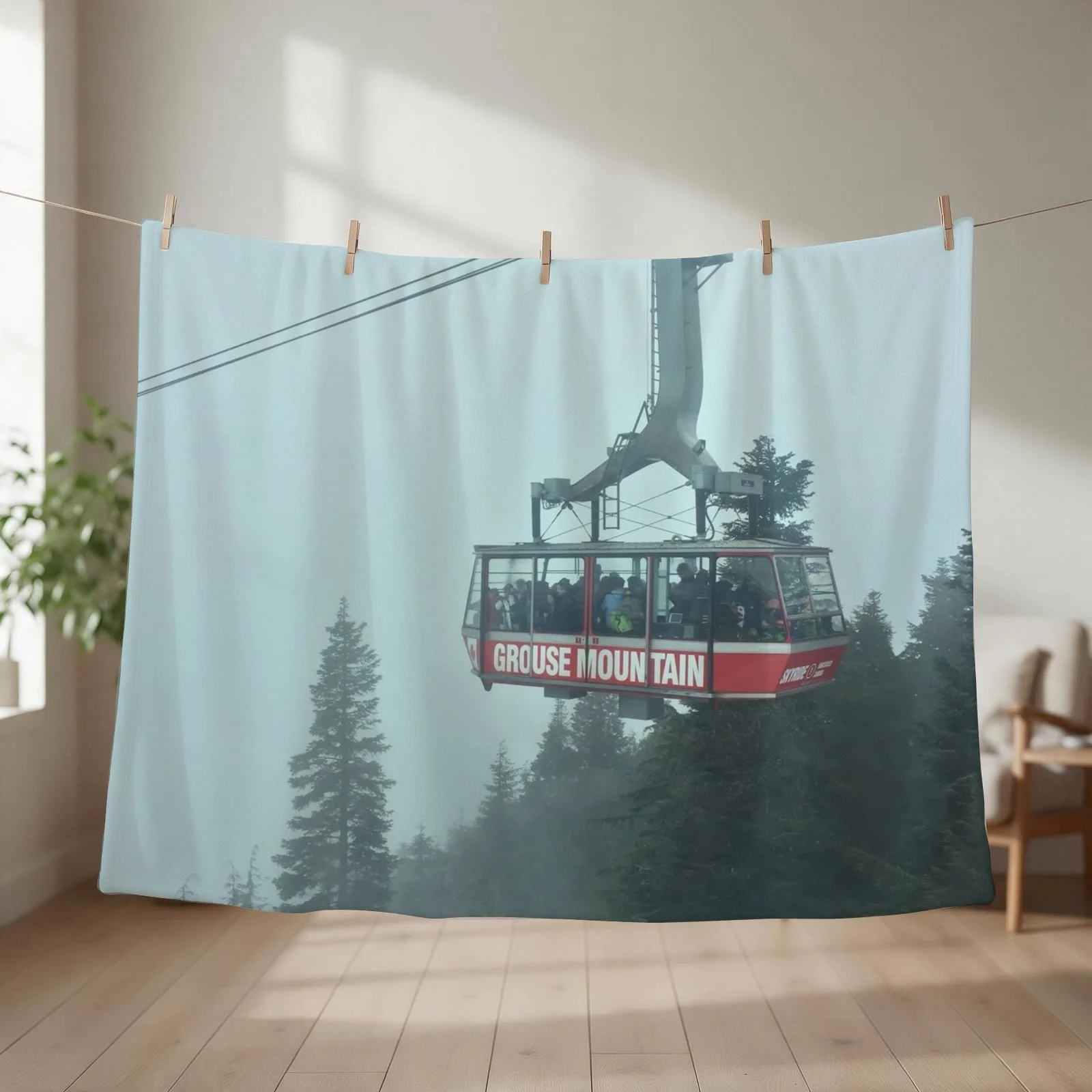 Grouse Mountain Gondola Throw Blanket couch cozy soft plush fuzzy picnic outdoor blanket