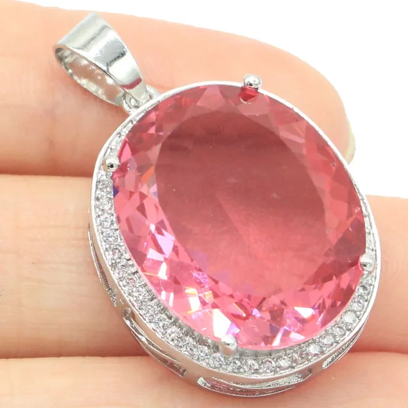 Buy 2 Get 1 Free 7.7g 925 SOLID STERLING SILVER PENDANT Big Gemstone Smokey Topaz Blue Aquamarine Red Blood Ruby  Pink Morganite