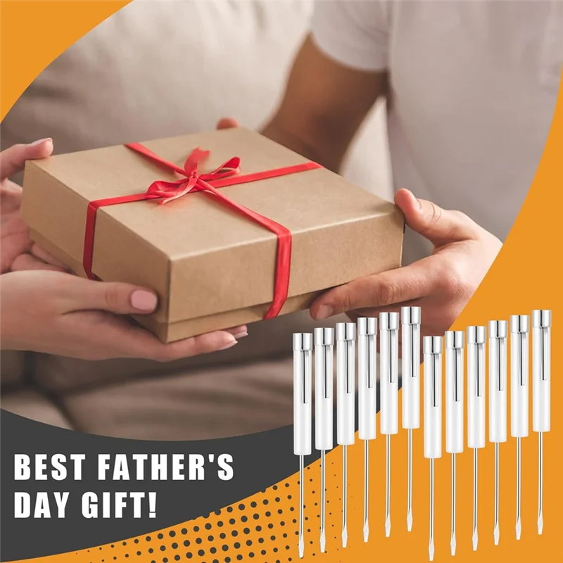 AC88-12 Pcs Pocket Screwdriver Top And Clip Flat Blade Screwdrivers For Mechanical Electrician Repair Tools, 5.2 Inch, Durable W