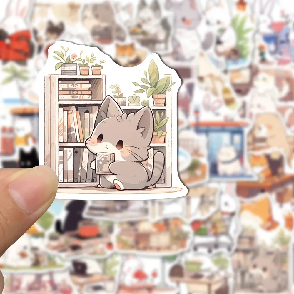 

10/30/50pcs Funny Animals Daily Life Cartoon Stickers Creative Cute Decals Toy DIY Skateboard Luggage Phone Car Graffiti Sticker