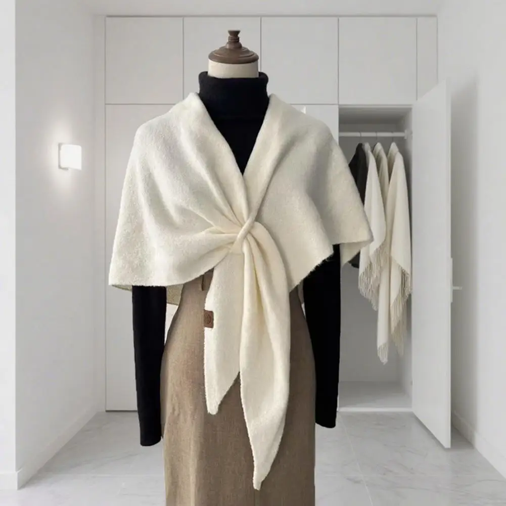 183 سنتيمتر المرأة محبوك وشاح شال بلون لينة الدافئة سترة كيب لينة الملمس الشتاء شال يلتف الكشمير ملابس غير رسمية