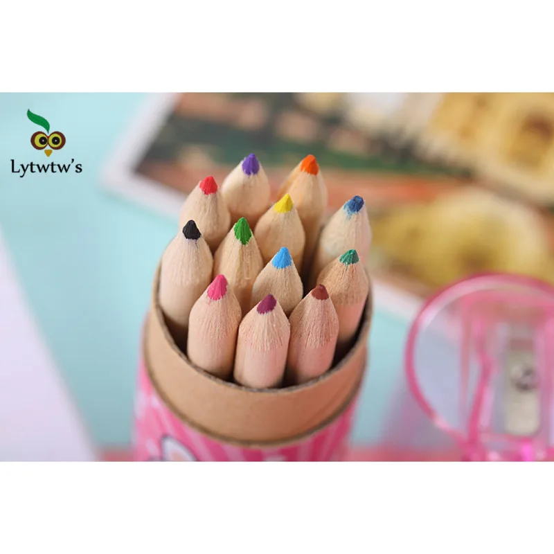 1 Set Lytwtw's Korean Stationery Cartoon Cute Doctor Bear Print Non-Toxic Crayon Oil Painting Stick Student School Supply