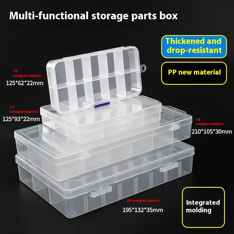 

Multi-grid Parts Box Electronic Components Small Screw Accessories Transparent Plastic Storage Box Tool Classification Grid
