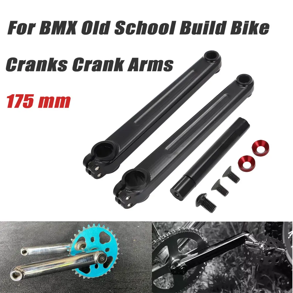 3-piece For BMX Old School Build Bike 175 mm Cranks Crank Arms Black High Quality Aluminum