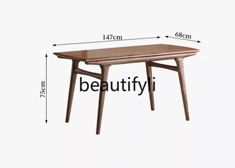 

A26 Household solid wood tea table and chair combination North American black walnut color living room coffee table Chinese sty