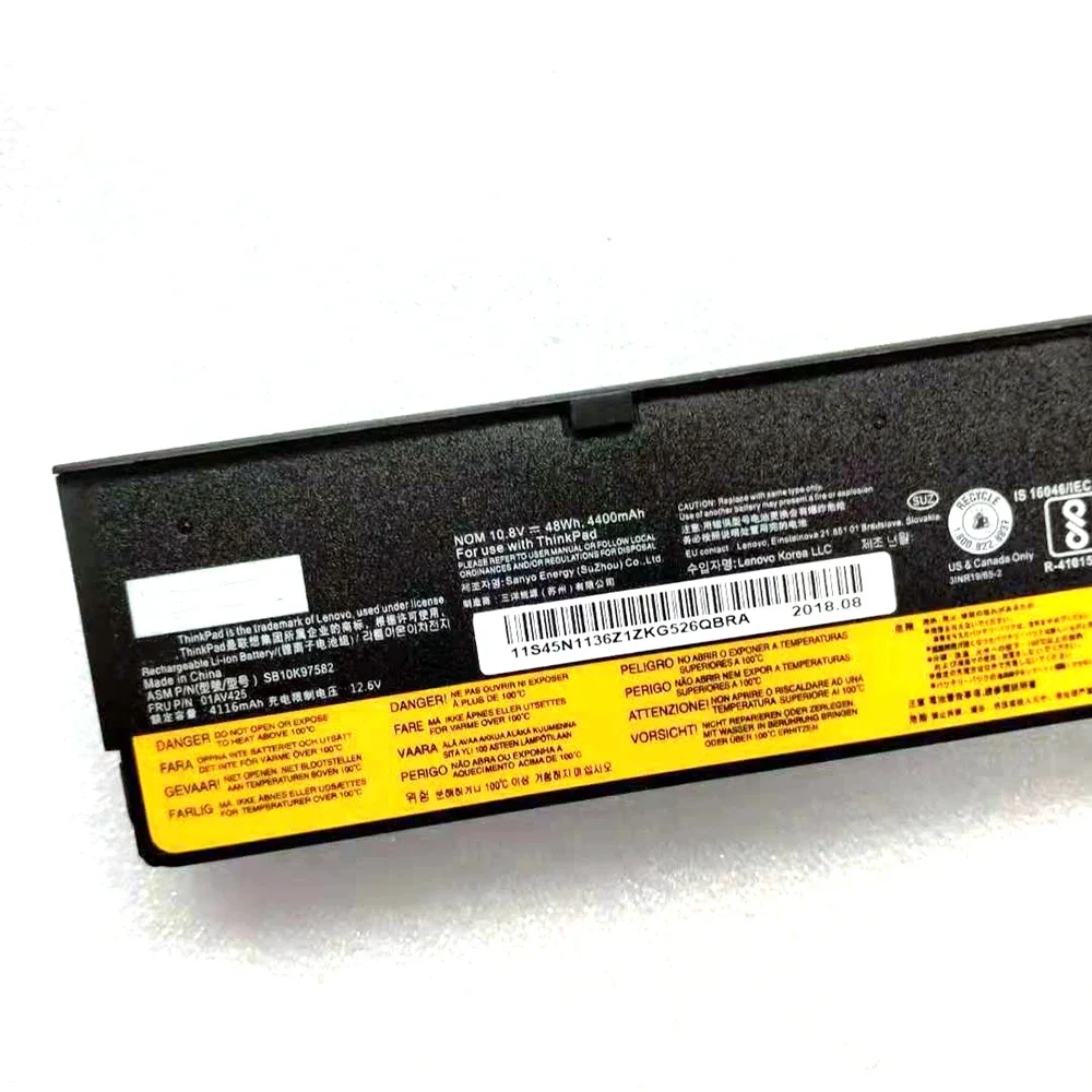 T470 61+ 10.8V 48Wh Original Laptop Battery for Lenovo ThinkPad T480 T570 01AV423 01AV425