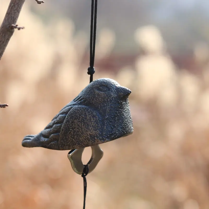 Japanese Style Cast Iron Wind Chime, Metal Decoration, Balcony, Outdoor, Courtyard, Temple Blessing Pendant, Bell