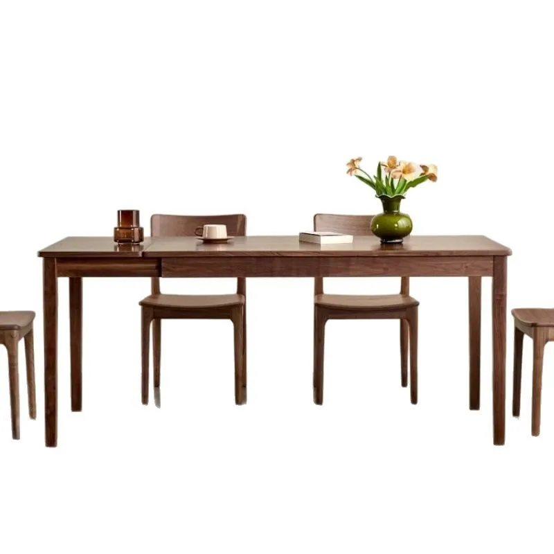 

Retro solid wood retractable dining table combination modern hou ehold simple retractable dining ta ble