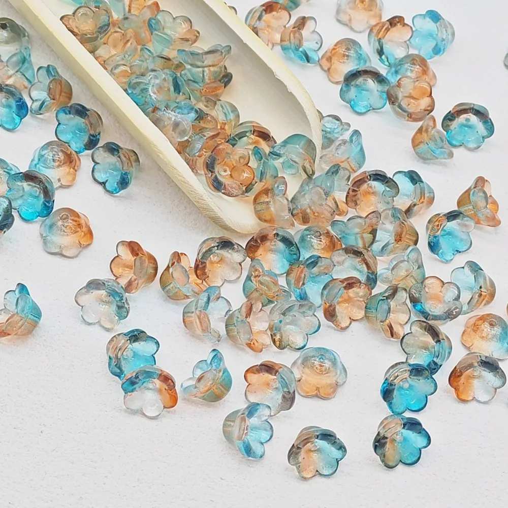50pcs/set 7X12mm Colorful Bellflower Lampwork Beads Glass Beads Accessories Bellflower Glass Beads Colorful Flower