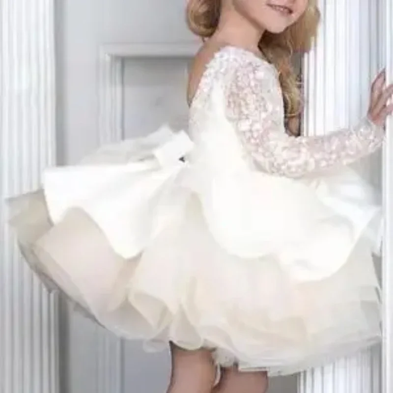 Luxurious Birthday Party Dress For Girls Ball Gown Elegant Sequin Evening Dresses Teenage Frock Wedding Kids Flower Girl