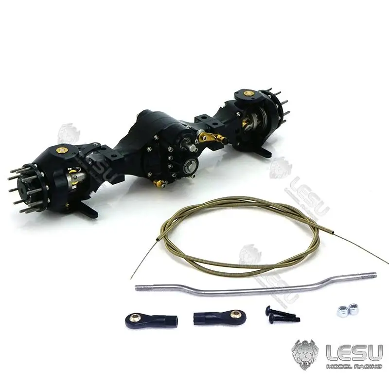 LESU 1/16 truck tractor DIY German bruder axle upgrade 10004 flange front through axle differential lock version