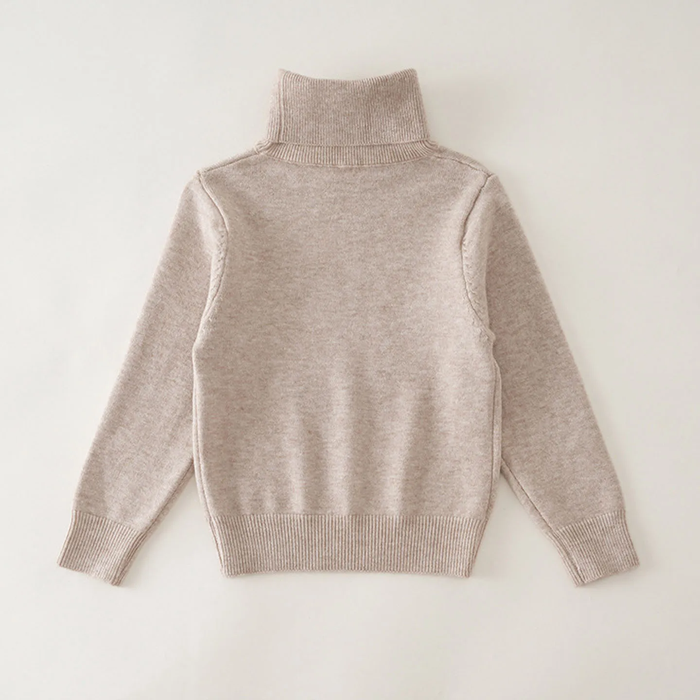 CH Kinder Rollkragenpullover mit gerippten Bündchen und Saum, Bruststickerei, weich, lässig, langärmelig – Detail 7