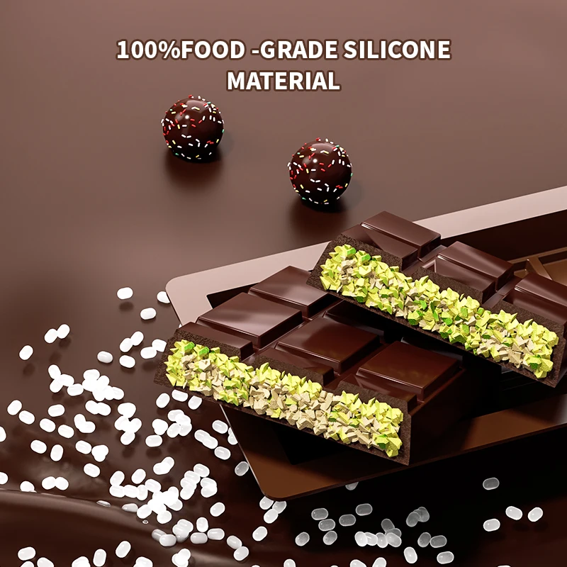 Chocolate Bar Mold Deep Dubai Break Apart Candy Molds Thick Stuffed Silicone Molds for Filling Pistachio Chocolate Bar Mould