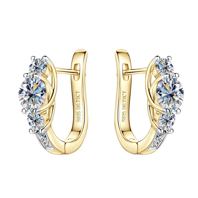 

ZFSILVER модные серьги из серебра 925 пробы с муассанитом, классический дизайн, U-образные серьги золотого цвета для очаровательных женщин, аксессуары, ювелирные изделия, подарок EMO-283