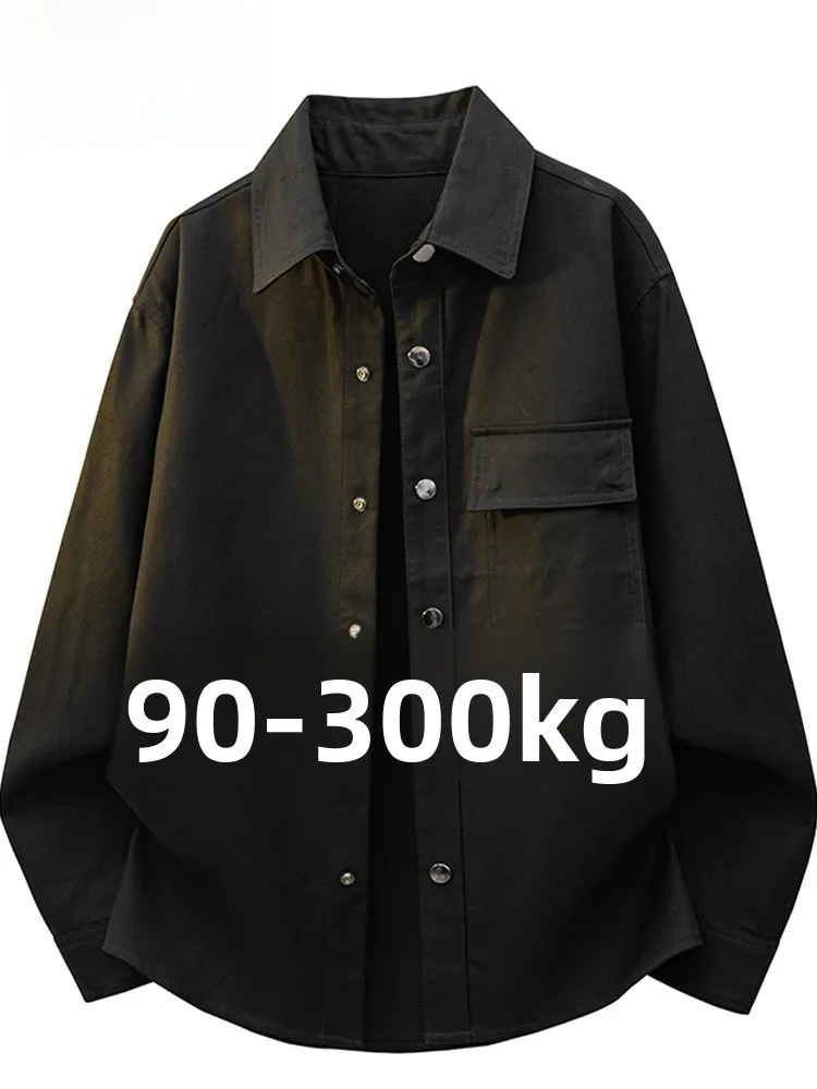 

Мужская рубашка большого размера, свободного кроя, с длинным рукавом, воротником, приталенная, цветная, в американском стиле, весна-осень, новая модная, больших размеров