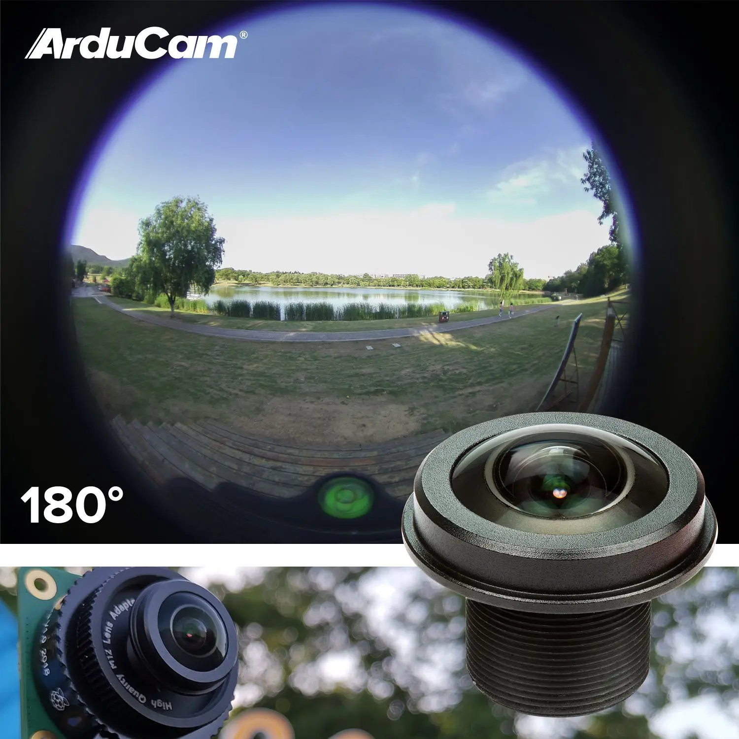 Arducam M12 Lens Kit for Raspberry Pi High Quality IMX477 Camera, Fisheye Wide Angle Telephoto M12 Camera Lenses with Lens Adapt