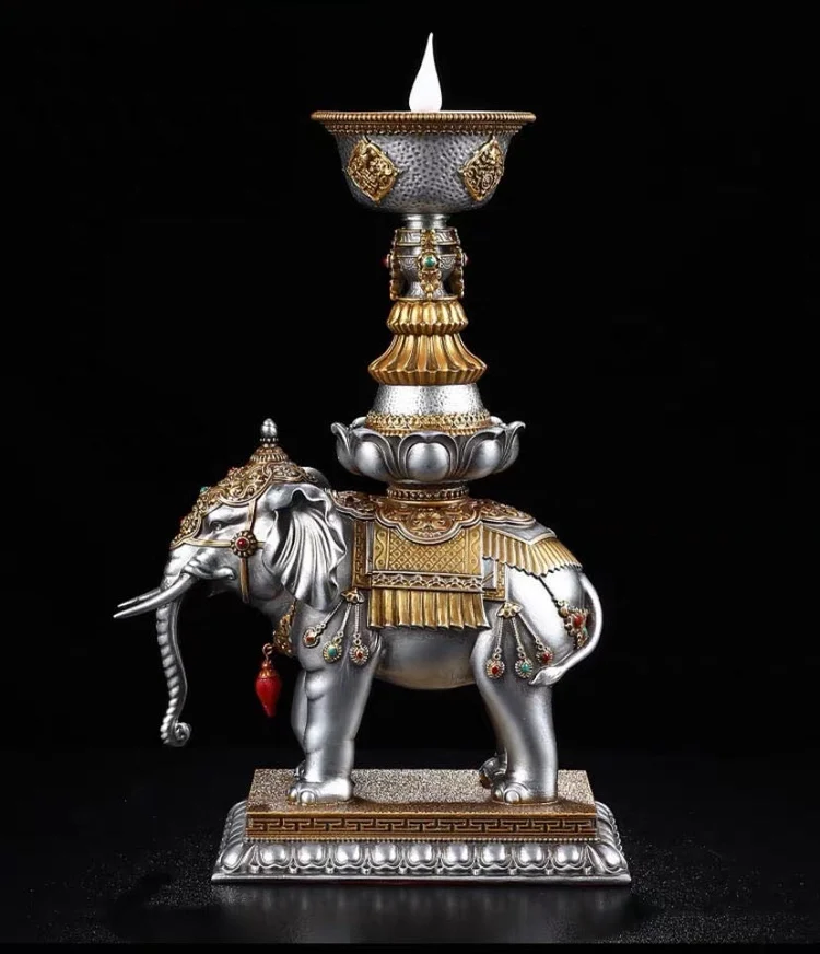 زوج 2 قطعة حماية المنزل مزار المذبح البوذية محظوظ الميمون الله الفيل العبادة ضوء العرض توصيل في تمثال #5